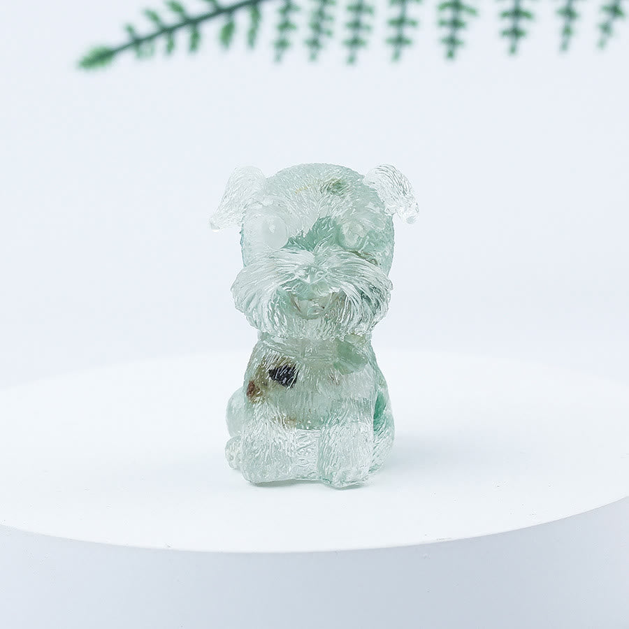 Olivenorma Crystal Gravel Epoxy Mini Schnauzer Gemstone Decoration - Green Aventurine - image 32