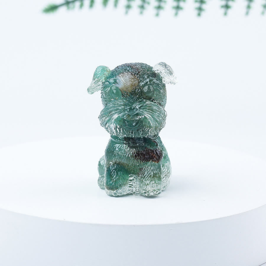 Olivenorma Crystal Gravel Epoxy Mini Schnauzer Gemstone Decoration - Green Agate - image 34