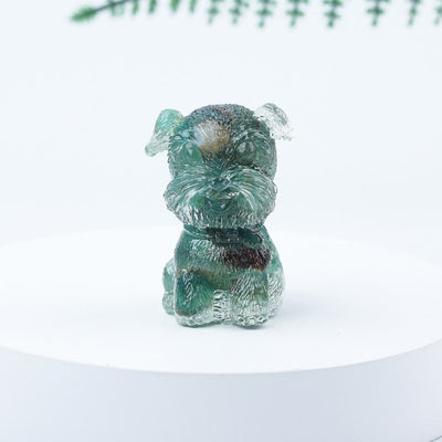 Olivenorma Crystal Gravel Epoxy Mini Schnauzer Gemstone Decoration - Green Agate - image 34