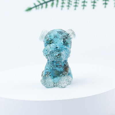 Olivenorma Crystal Gravel Epoxy Mini Schnauzer Gemstone Decoration - Green Turquoise - image 76