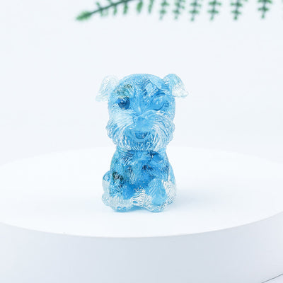 Olivenorma Crystal Gravel Epoxy Mini Schnauzer Gemstone Decoration - Blue Turquoise - image 75