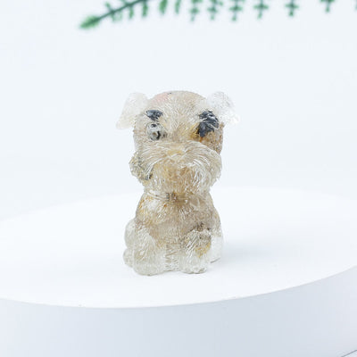 Olivenorma Crystal Gravel Epoxy Mini Schnauzer Gemstone Decoration - Gold Rutilated Quartz - image 30