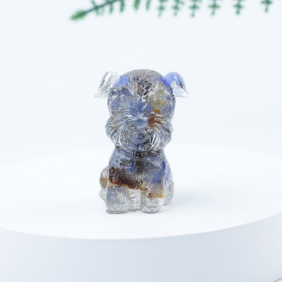 Olivenorma Crystal Gravel Epoxy Mini Schnauzer Gemstone Decoration - Blue Agate - image 5