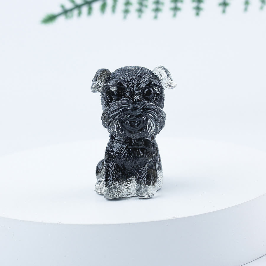 Olivenorma Crystal Gravel Epoxy Mini Schnauzer Gemstone Decoration - Obsidian - image 47