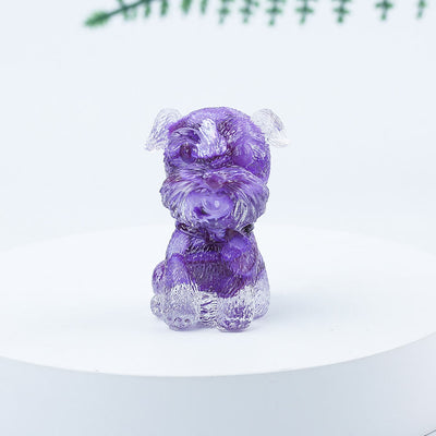 Olivenorma Crystal Gravel Epoxy Mini Schnauzer Gemstone Decoration - Charoite - image 20
