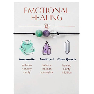 Olivenorma 9Pcs Natural Stone Healing Crystal Yoga Wish Bracelet