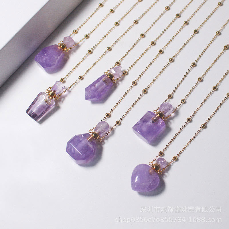 Olivenorma Amethyst Essential Oil Diffuser Bottle Necklace