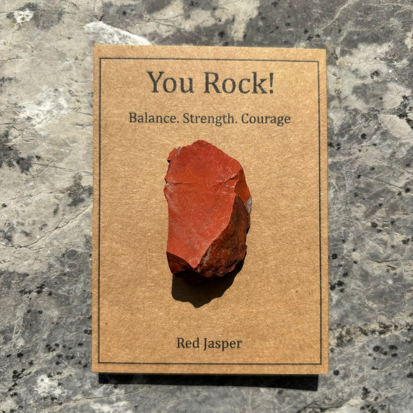 Olivenorma "You Rock" Card Natural Stone Gift Natural Stone