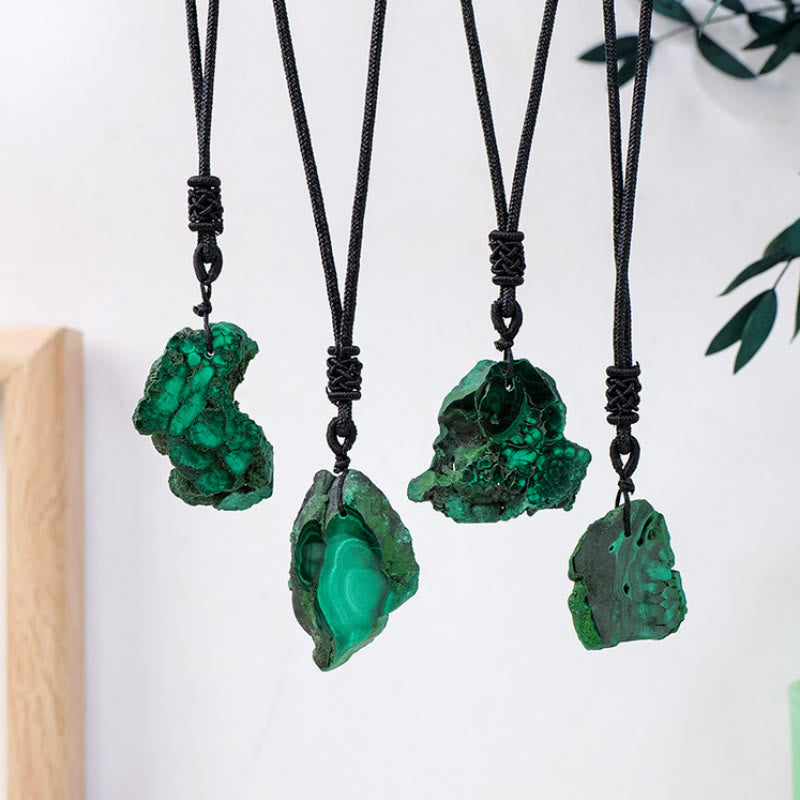 Olivenorma Irregular Natural Malachite Pendant Necklace