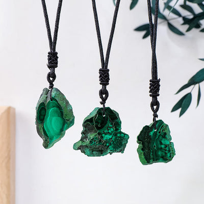 Olivenorma Irregular Natural Malachite Pendant Necklace