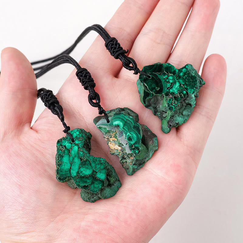 Olivenorma Irregular Natural Malachite Pendant Necklace