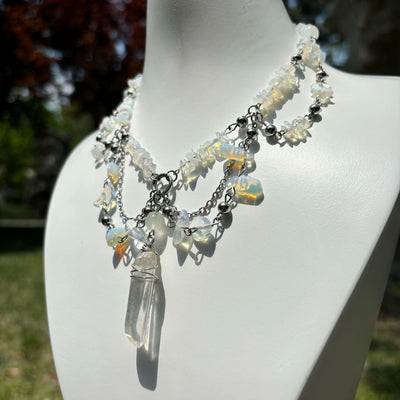 Olivenorma Natural Opalite Layered Choker Necklace