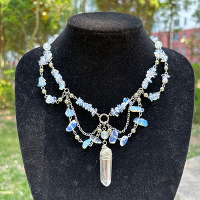 Olivenorma Natural Opalite Layered Choker Necklace