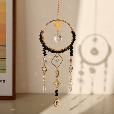 Olivenorma Crystal Geometric Circle Pendant Suncatcher Wind Chime
