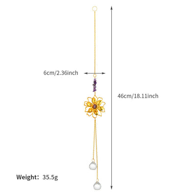 Olivenorma Natural Gravel Lotus Pendant Suncatcher Wind Chime