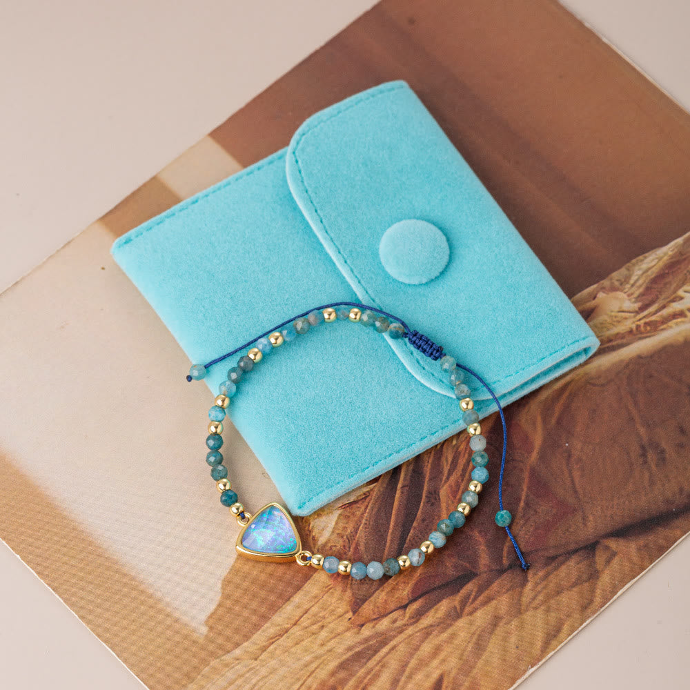 Olivenorma Natural Crystal Beads Colored Opal Pendant Bracelet