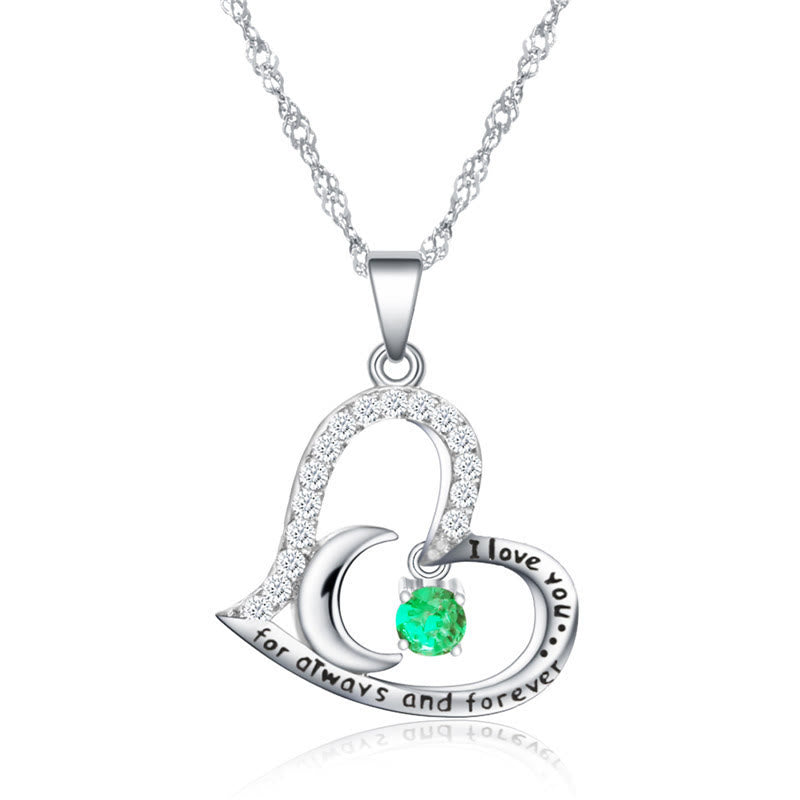 Olivenorma  "I Love you forever & always" Birthstone Necklace