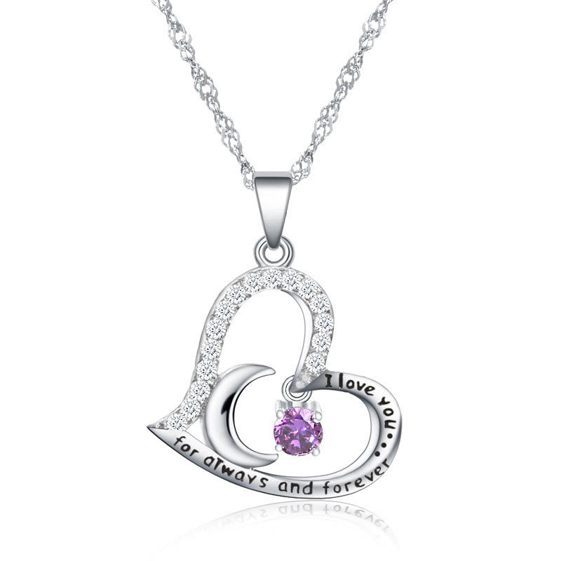 Olivenorma  "I Love you forever & always" Birthstone Necklace