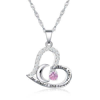 Olivenorma  "I Love you forever & always" Birthstone Necklace
