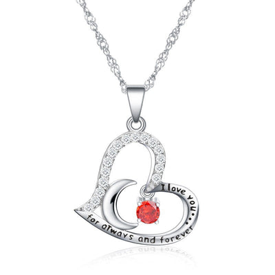 Olivenorma  "I Love you forever & always" Birthstone Necklace