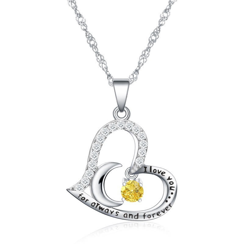 Olivenorma  "I Love you forever & always" Birthstone Necklace