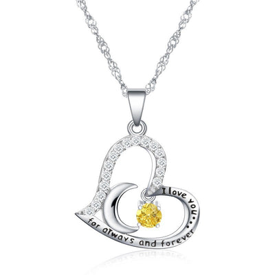 Olivenorma  "I Love you forever & always" Birthstone Necklace