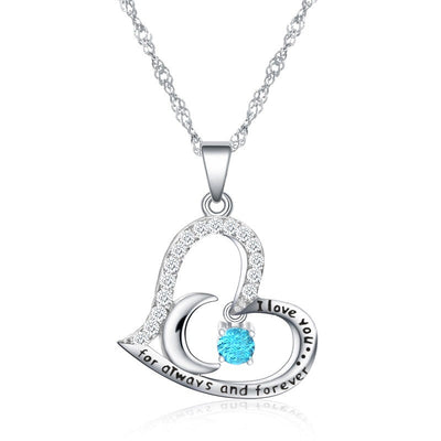 Olivenorma  "I Love you forever & always" Birthstone Necklace