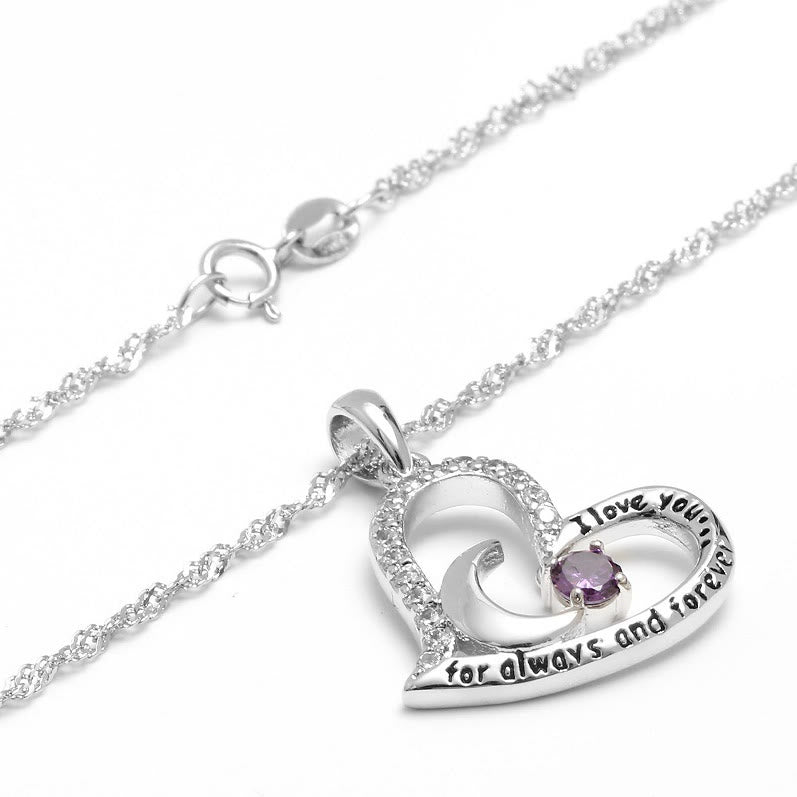 Olivenorma  "I Love you forever & always" Birthstone Necklace