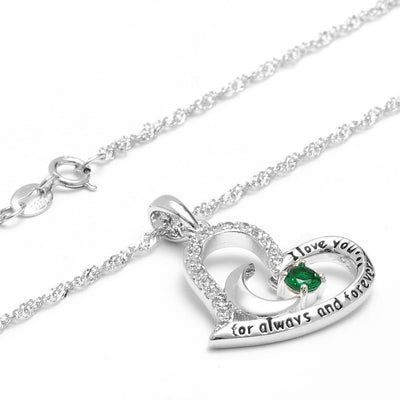 Olivenorma  "I Love you forever & always" Birthstone Necklace