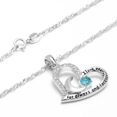 Olivenorma  "I Love you forever & always" Birthstone Necklace