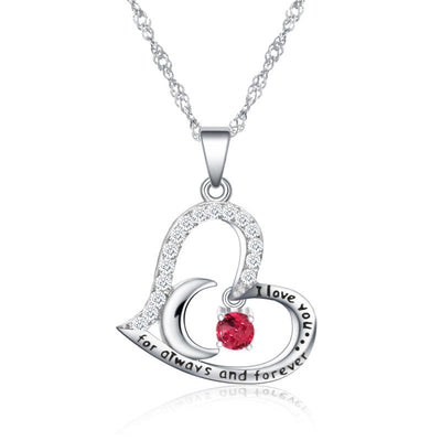 Olivenorma  "I Love you forever & always" Birthstone Necklace
