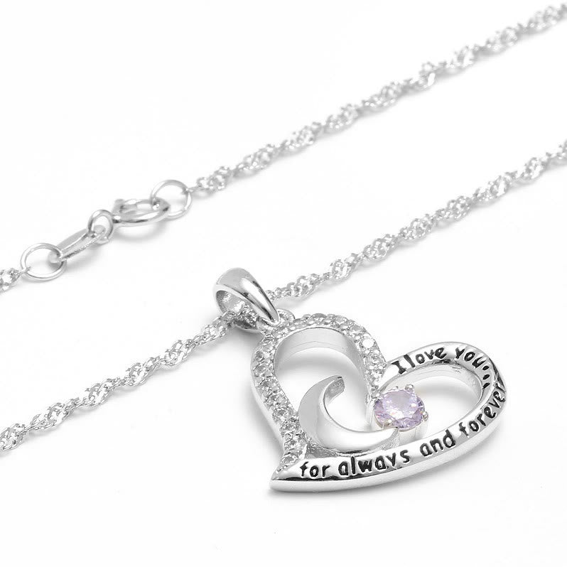 Olivenorma  "I Love you forever & always" Birthstone Necklace
