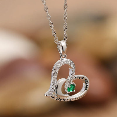 Olivenorma  "I Love you forever & always" Birthstone Necklace