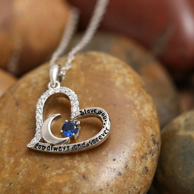 Olivenorma  "I Love you forever & always" S925 Silver Birthstone Necklace - image 0