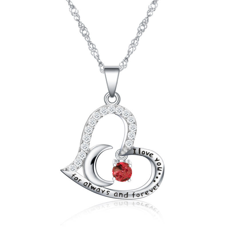 Olivenorma  "I Love you forever & always" Birthstone Necklace