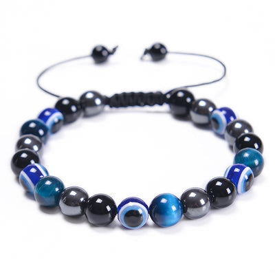 Olivenorma Obsidian Hematite Blue Red Tiger Eye Bracelet