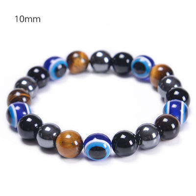 Olivenorma Obsidian Hematite Blue Red Tiger Eye Bracelet