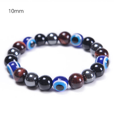 Olivenorma Obsidian Hematite Blue Red Tiger Eye Bracelet