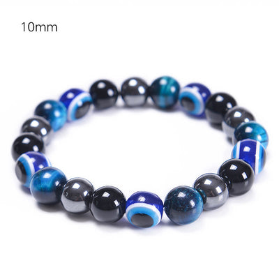 Olivenorma Obsidian Hematite Blue Red Tiger Eye Bracelet