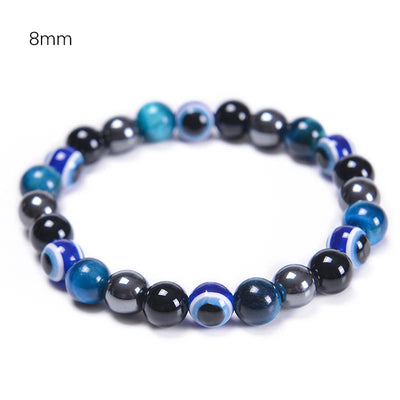 Olivenorma Obsidian Hematite Blue Red Tiger Eye Bracelet