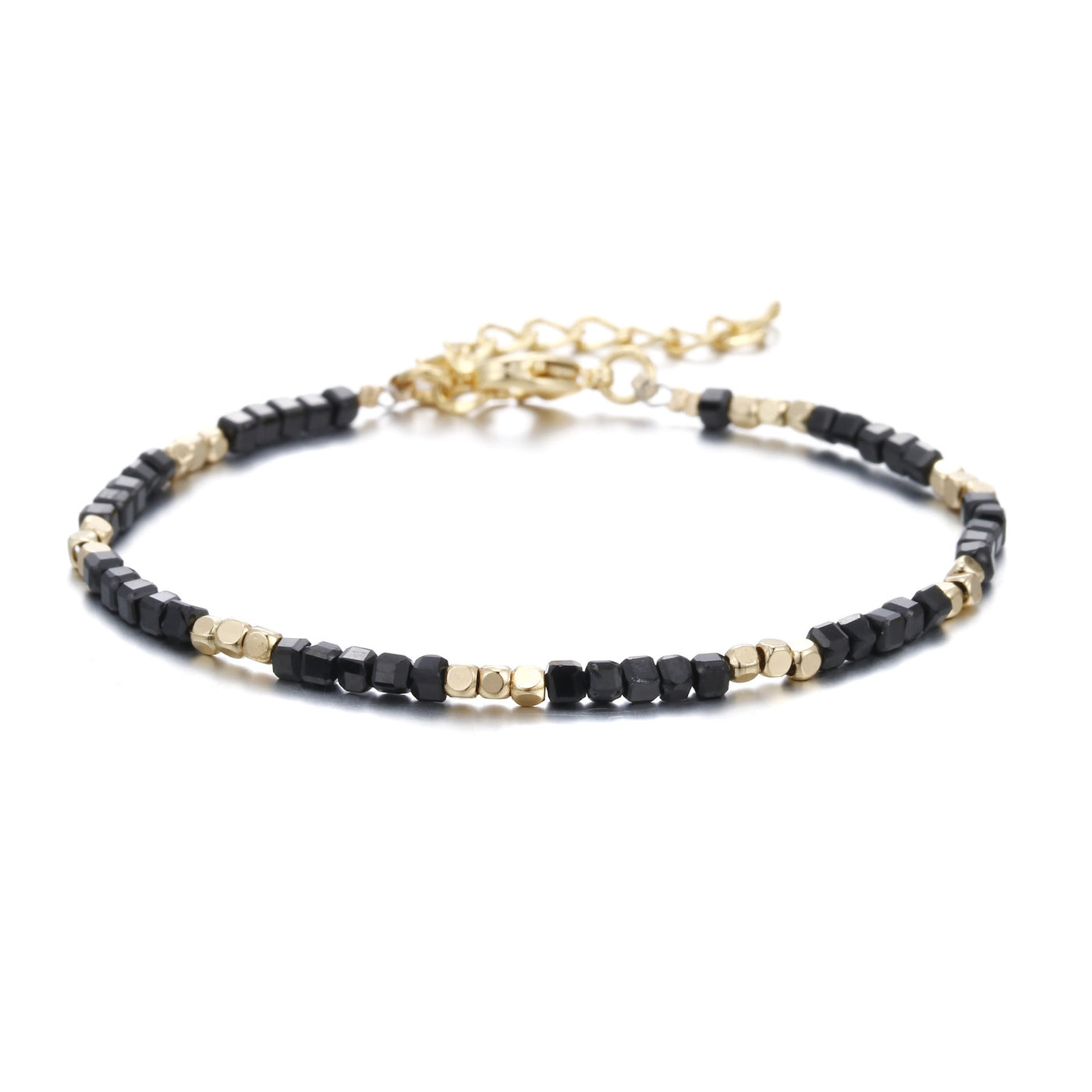 Olivenorma Natural Stone Cube Cut Metal Buckle Bracelet