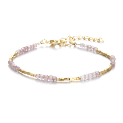 Olivenorma Natural Stone Cube Cut Metal Buckle Bracelet