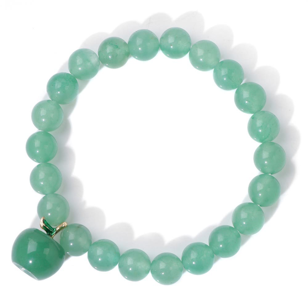 Olivenorma 8mm Natural Stone Beads Apple Pendant Bracelet