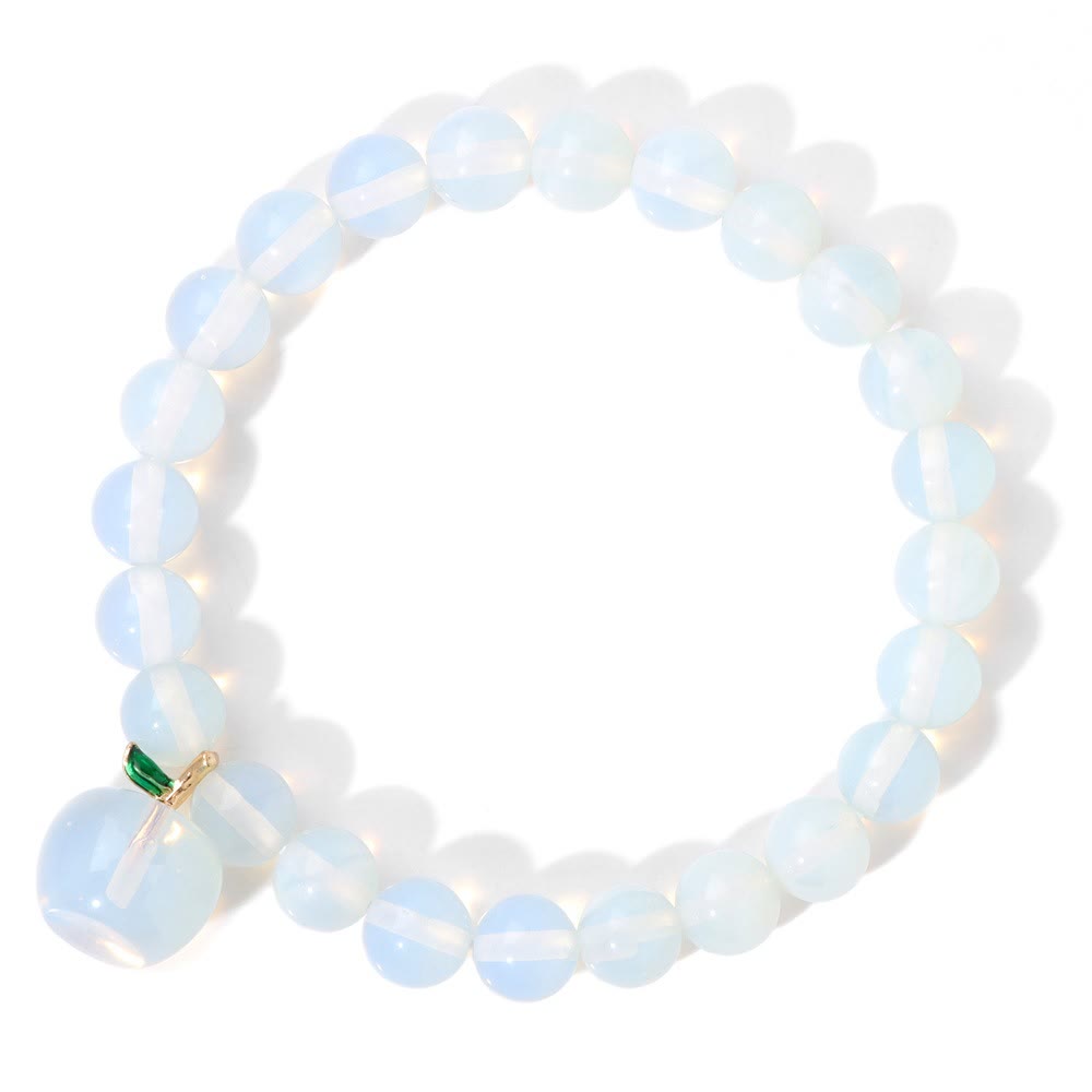 Olivenorma 8mm Natural Stone Beads Apple Pendant Bracelet