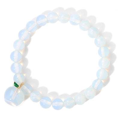 Olivenorma 8mm Natural Stone Beads Apple Pendant Bracelet