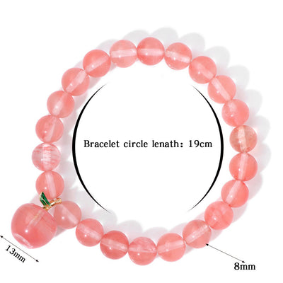 Olivenorma 8mm Natural Stone Beads Apple Pendant Bracelet