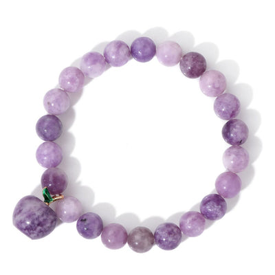 Olivenorma 8mm Natural Stone Beads Apple Pendant Bracelet