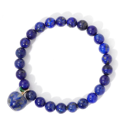 Olivenorma 8mm Natural Stone Beads Apple Pendant Bracelet