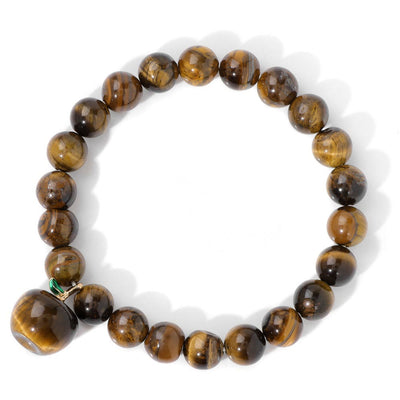 Olivenorma 8mm Natural Stone Beads Apple Pendant Bracelet