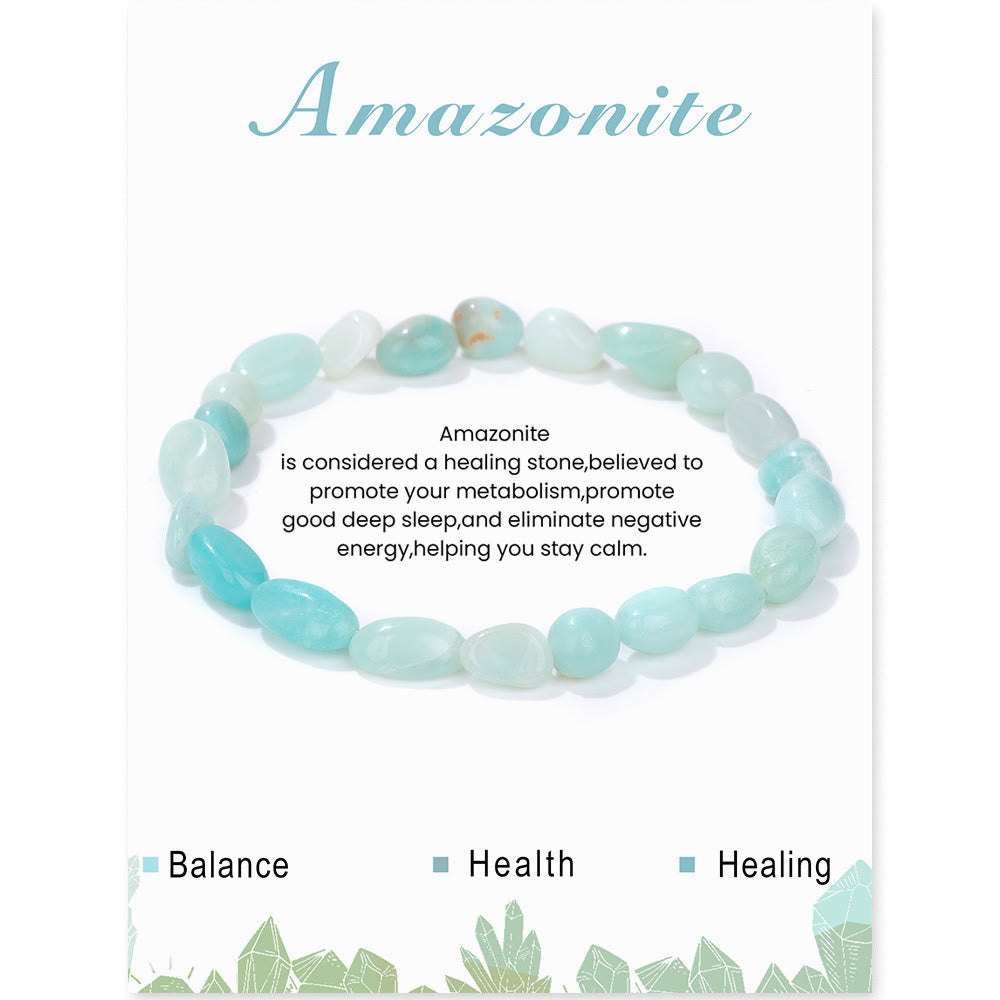 Olivenorma 6-8mm Natural Irregular Crystal Beads Bracelet